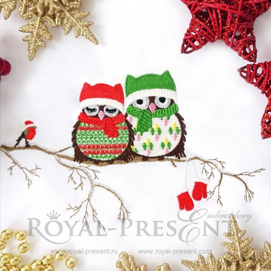 Machine Embroidery Design Christmas owls Machine Embroidery Design Christmas owls