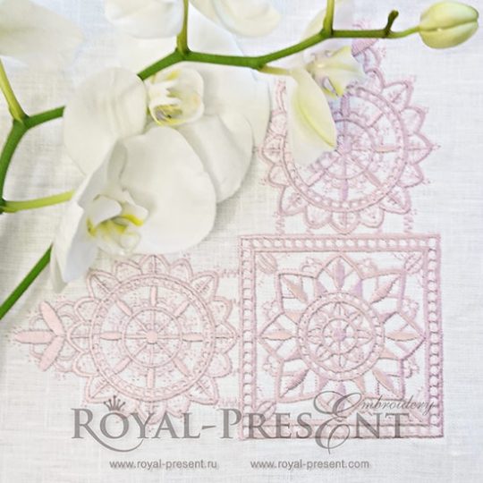 Machine Embroidery Design Lace Corner- 3 sizes