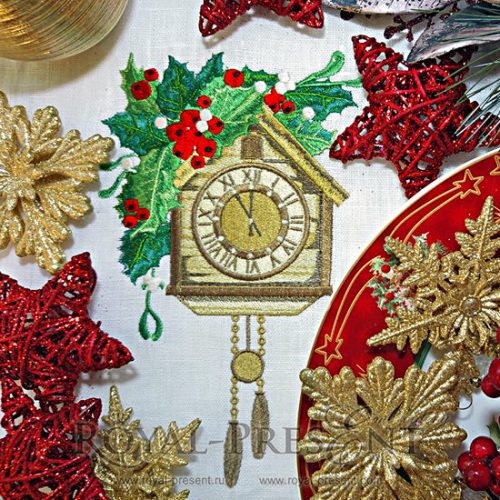 Machine Embroidery Design Christmas clock Machine Embroidery Design Christmas clock