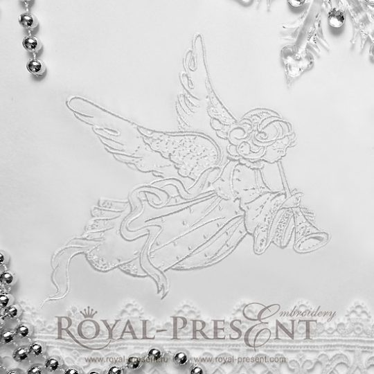 Machine Embroidery Design Angel blowing trumpet
