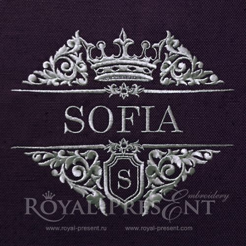 Machine Embroidery Design Baroque Split Name Frame