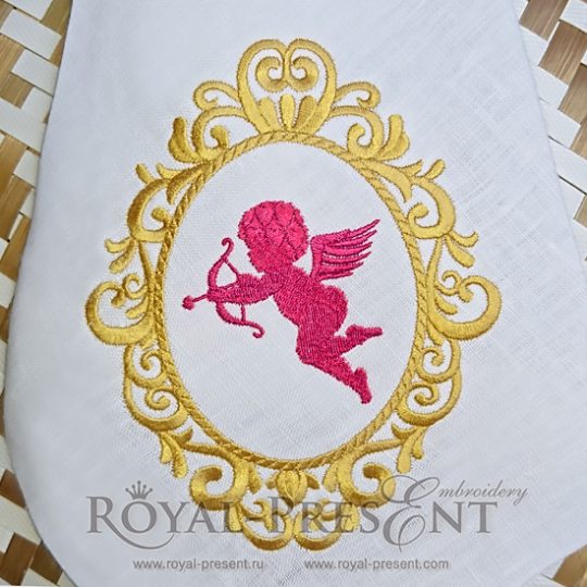 Machine Embroidery Design Gold Monogram Blank