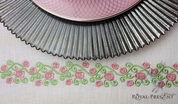 Machine Embroidery Design Pink Roses Machine Embroidery Design Pink Roses - 2 sizes