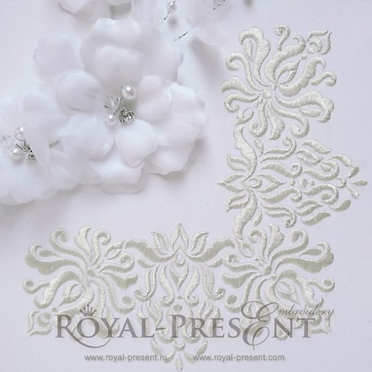 Machine Embroidery Design Royal Vintage corner
