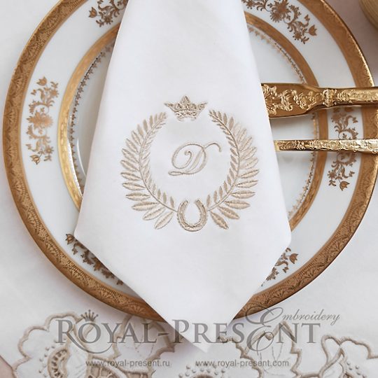 Machine Embroidery Design Horseshoe Blank Monogram - 2 sizes