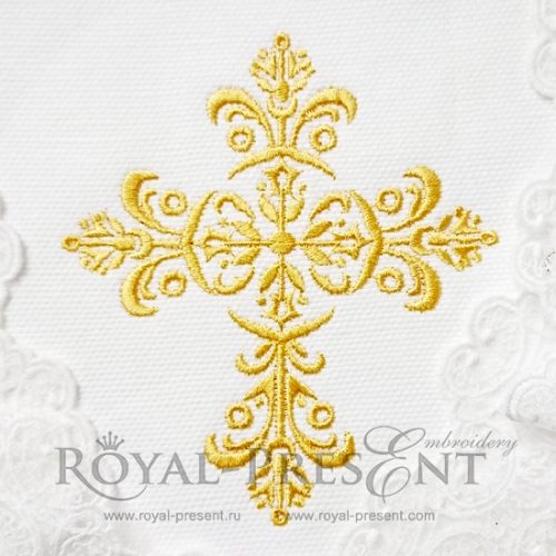 Machine Embroidery Design Gold ornate cross Machine Embroidery Design Gold ornate cross