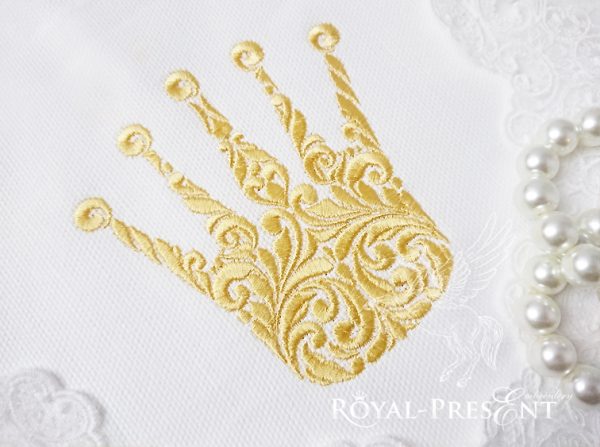 Machine Embroidery Design Ornate Crown