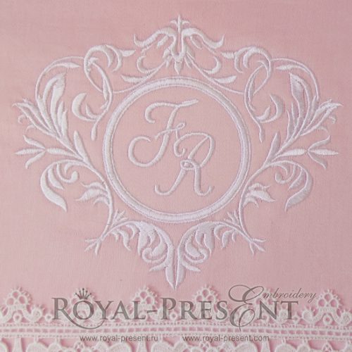 Machine Embroidery Design Elegant floral monogram design template for one or two letters Machine Embroidery Design Elegant floral monogram design template for one or two letters - 3 sizes