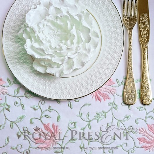 Machine Embroidery Design Graceful floral pattern