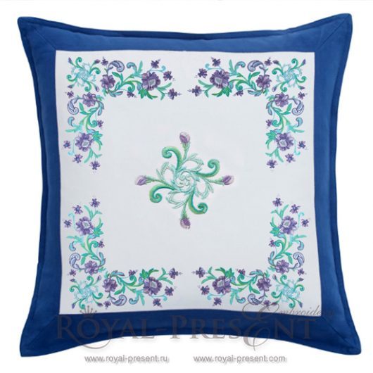 Machine Embroidery Design Square Emerald Decor