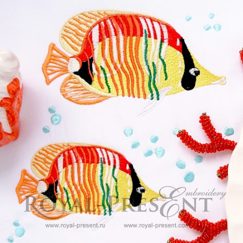 Machine Embroidery Design Tropical fishes Machine Embroidery Design Tropical fishes