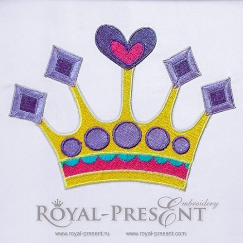 Machine Embroidery Design Beautiful crown for a princess - 2 sizes Machine Embroidery Design Beautiful crown for a princess - 2 sizes