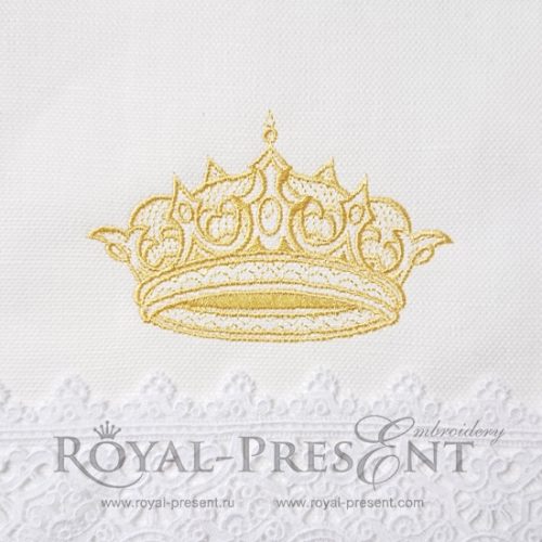 Gold Royal Crown embroidery design Gold Royal Crown embroidery design