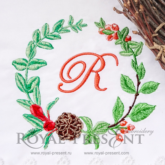Machine Embroidery Design Forest wreath Machine Embroidery Design Forest wreath - 3 sizes