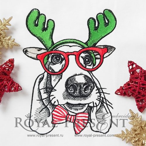 Christmas Machine Embroidery Design Dog Christmas Machine Embroidery Design Dog