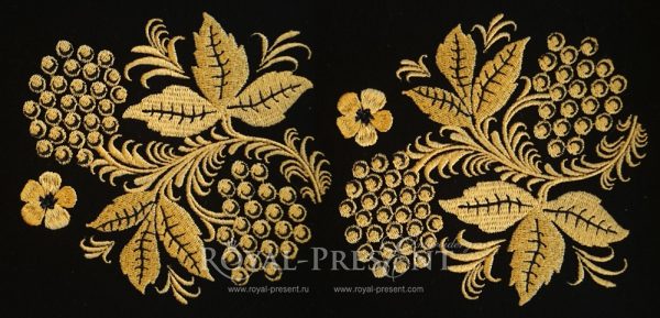 Machine Embroidery Design Russian Folk Khokhloma style