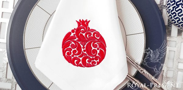 Ornate Garnet machine embroidery design