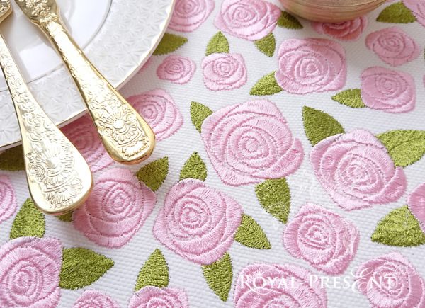 Border Machine Embroidery Design Roses