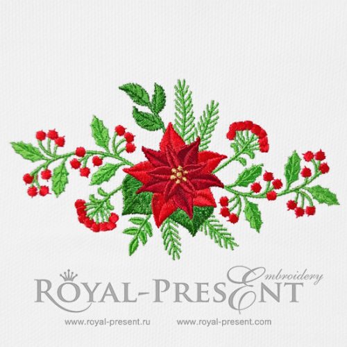 Poinsettia Machine Embroidery Design Poinsettia Machine Embroidery Design