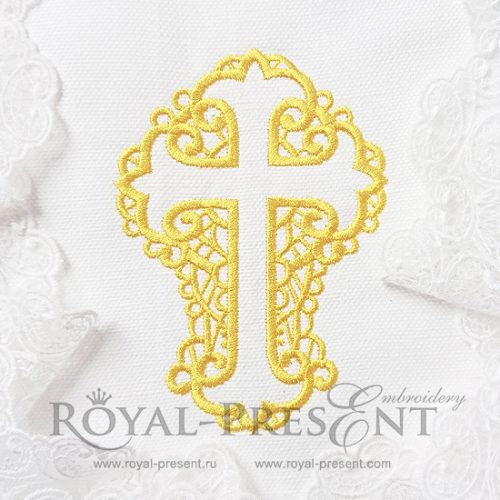 Machine Embroidery Design Lace Cross