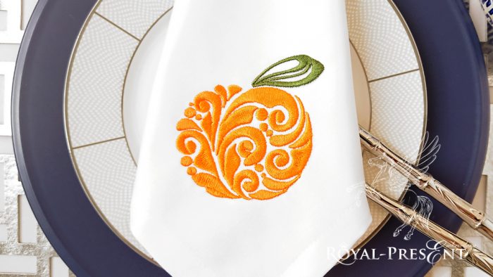 Ornate Orange machine embroidery design