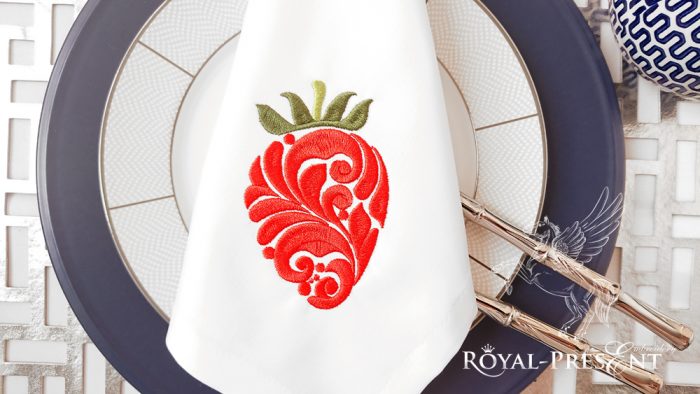 Ornate Strawberry machine embroidery design Ornate Strawberry machine embroidery design