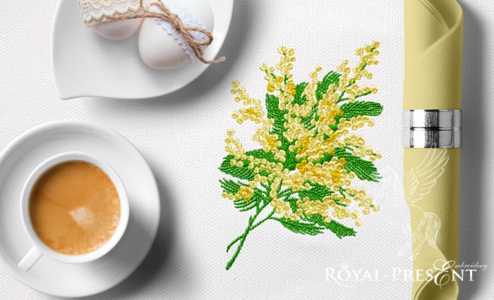 Mimosa Machine Embroidery Design Mimosa Machine Embroidery Design - 2 sizes