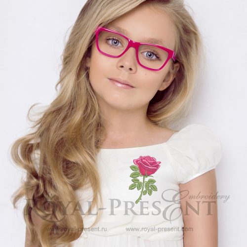 Machine Embroidery Design Red rose - 3 sizes Machine Embroidery Design Red rose - 3 sizes