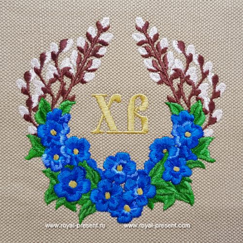 Forget-me-nots Frame Machine Embroidery Design Forget-me-nots Frame Machine Embroidery Design