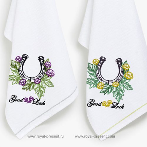 Horseshoe machine embroidery design