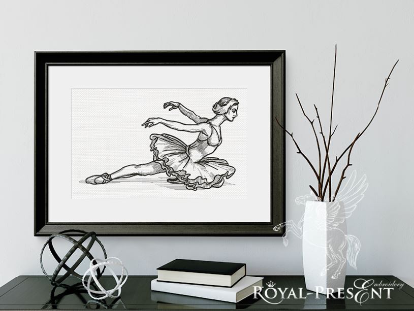 Swan Lake Ballet Machine Embroidery Design