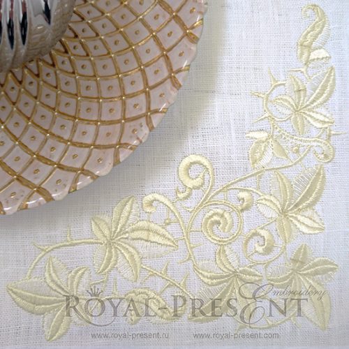 Machine Embroidery Design Leaves corner Machine Embroidery Design Leaves corner