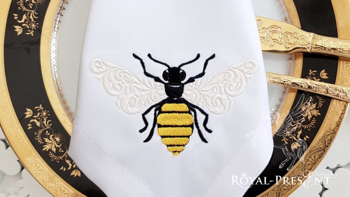 Ornate bee machine embroidery design Ornate bee machine embroidery design