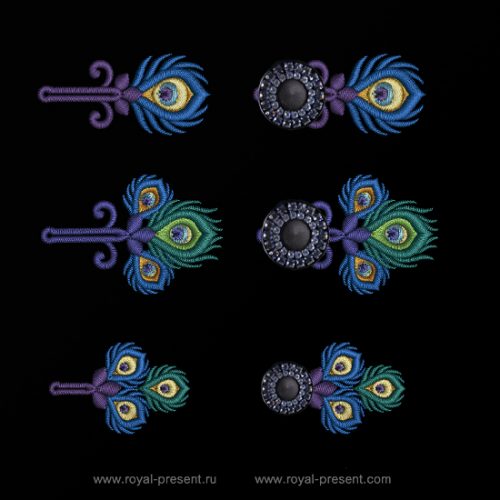 Peacock feather buttonholes Embroidery Designs Peacock feather buttonholes Embroidery Designs