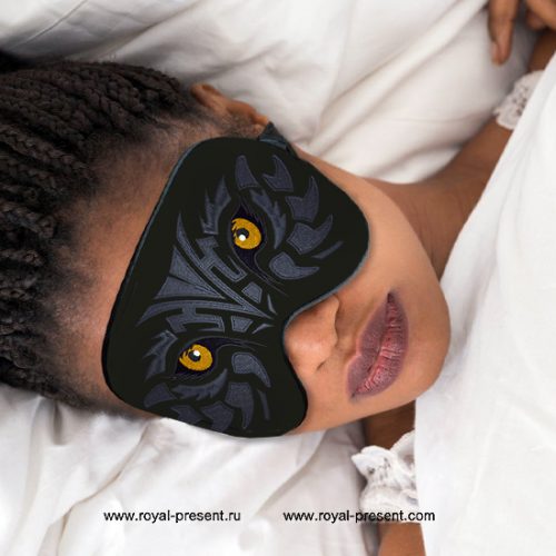In the hoop Machine Embroidery Design Sleep Mask Predator