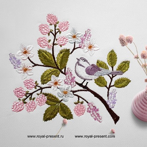 Wagtail machine embroidery design Wagtail machine embroidery design