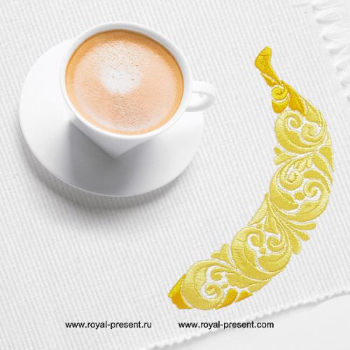 Ornate Banana Machine Embroidery Design - 2 sizes