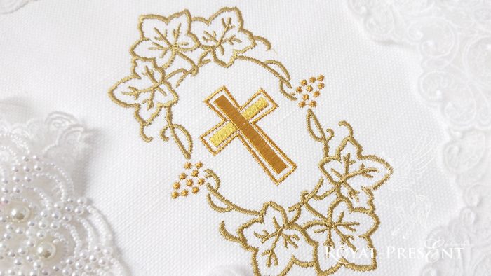 Machine Embroidery Design Gold Cross with grapes Machine Embroidery Design Gold Cross with grapes