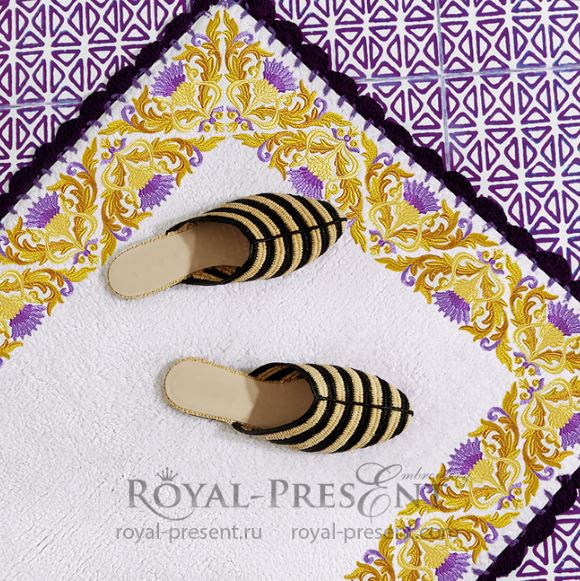 Golden Thistle corner Machine Embroidery Design Golden Thistle corner Machine Embroidery Design