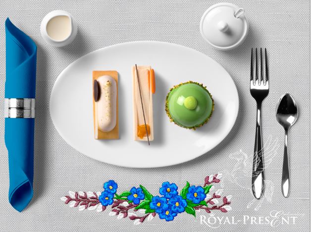 Forget-me-nots Border Machine Embroidery Design - 2 sizes