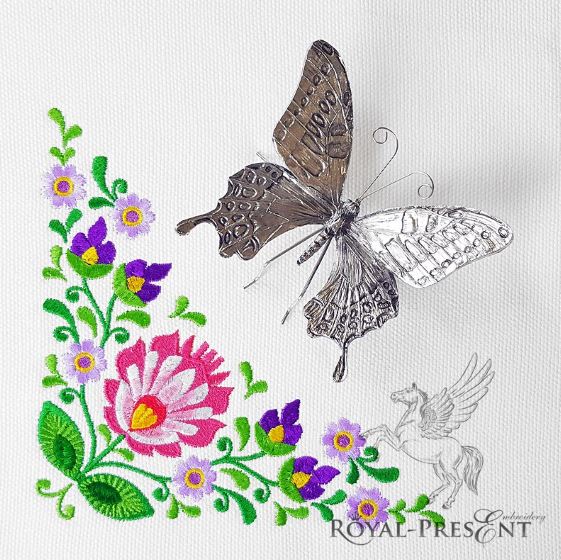 Corner Polish floral folk embroidery pattern Corner Polish floral folk embroidery pattern