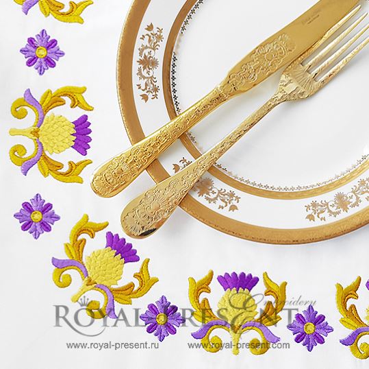 Two Golden thistles Machine Embroidery Patterns Two Golden thistles Machine Embroidery Patterns