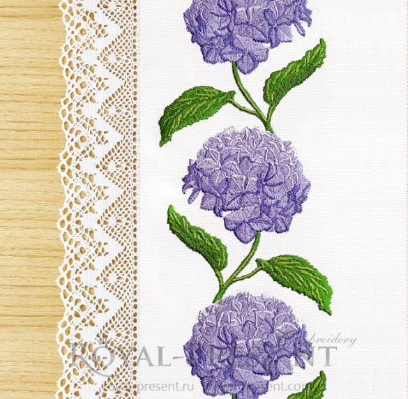 Hydrangea border Machine Embroidery Design