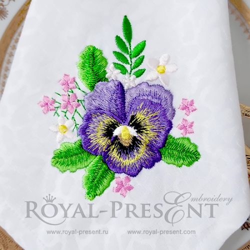 Beautiful Pansies Machine Embroidery Design Beautiful Pansies Machine Embroidery Design