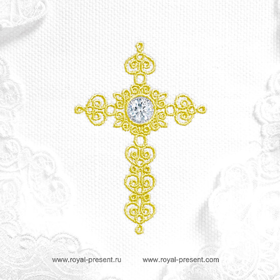 Machine embroidery design Christian Cross with Crystal Free Machine Embroidery Design Garden flowers