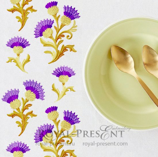 Set of Golden Thistle Machine Embroidery Designs