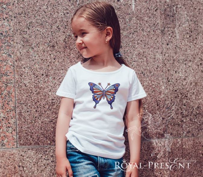 USA flag butterfly Machine embroidery design USA flag butterfly Machine embroidery design