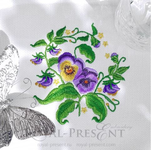 Pansies Machine Embroidery Design Pansies Machine Embroidery Design
