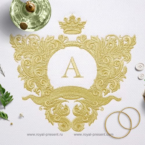 Ornate baroque frame Embroidery Design