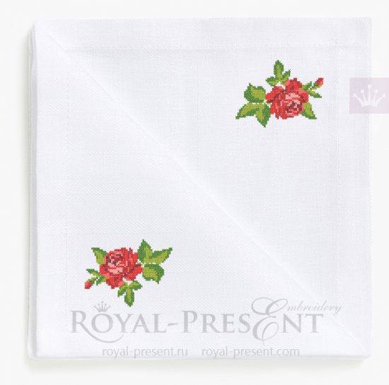 Cross-stitch Rose Free Machine Embroidery Design
